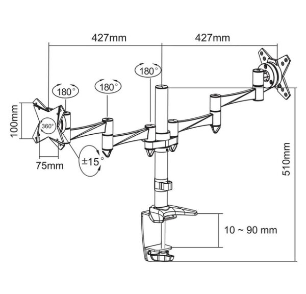 TV SET ACC DESK MOUNT 10-24"/FPMA-D1330DSILVER NEOMOUNTS - Image 4