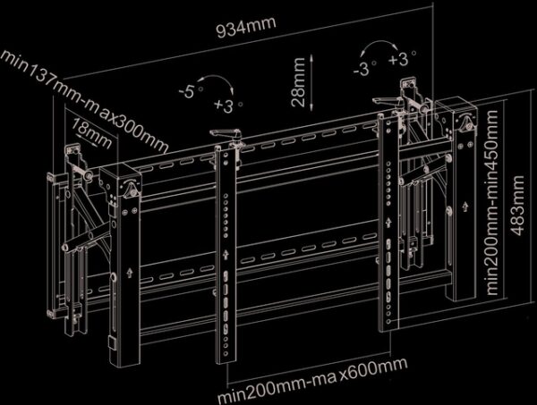 Neomounts LED-VW2000BLACK - Dr��k - pro ploch� panel - uzamykateln� - �ern� - velikost obrazovky: 32"-75" - mont� na st�nu - Image 3