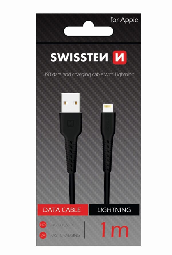 Swissten Basic Fast Charge 3A Lightning Data and Charging Cable 1m