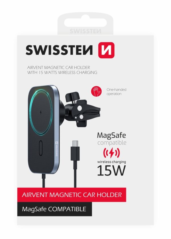 Juhtmevaba laadija Swissten 15W MagSafe, ventilaatori avasse - Image 4