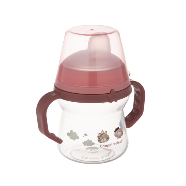 CANPOL BABIES Cup with Silicone Spout, FirstCup BONJOUR PARIS, 6m+, 150ml, pink, 56/612_pin