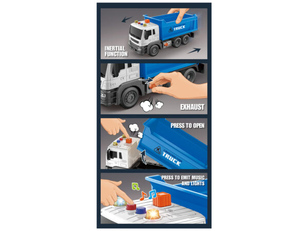 Construction Vehicle Tipper Truck 1:16 Blue Lift Trailer - Image 4