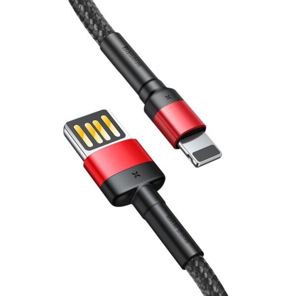 Baseus Cafule Double-sided USB Lightning Cable 2,4A 1m (Black+Red) - Image 3