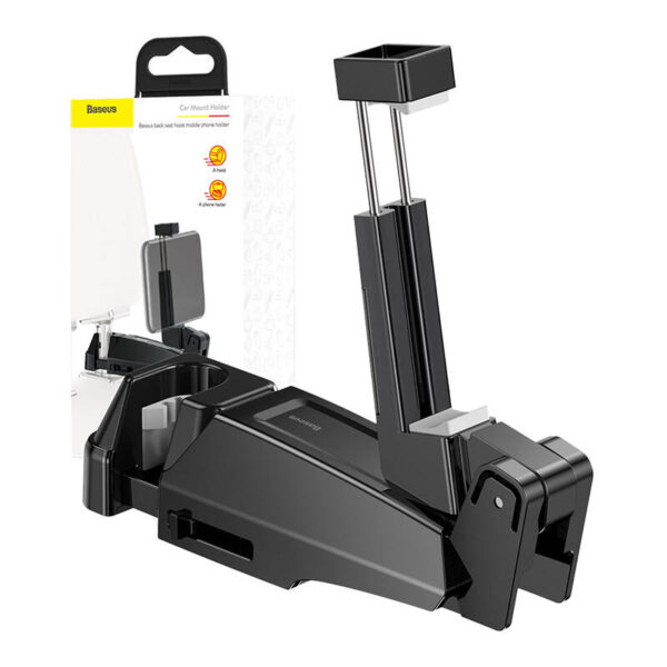 SUPORT AUTO Baseus pt. SmartPhone, fixare pe tetiera, ofera posibilitatea reglarii unghiului de vizionare pe verticala si orizontala (360 de grade), negru "SUHZ-A01" - 6953156291973 - Image 5