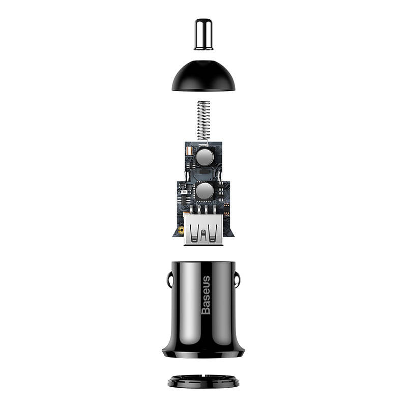 INCARCATOR auto Baseus Grain Pro, 2 x USB (USB1 Output 5V/2.4A, USB2 Output: 5V/2.4A) pt. bricheta auto, black "CCALLP-01" (timbru verde 0.18 lei) - 6953156202009 - Image 4
