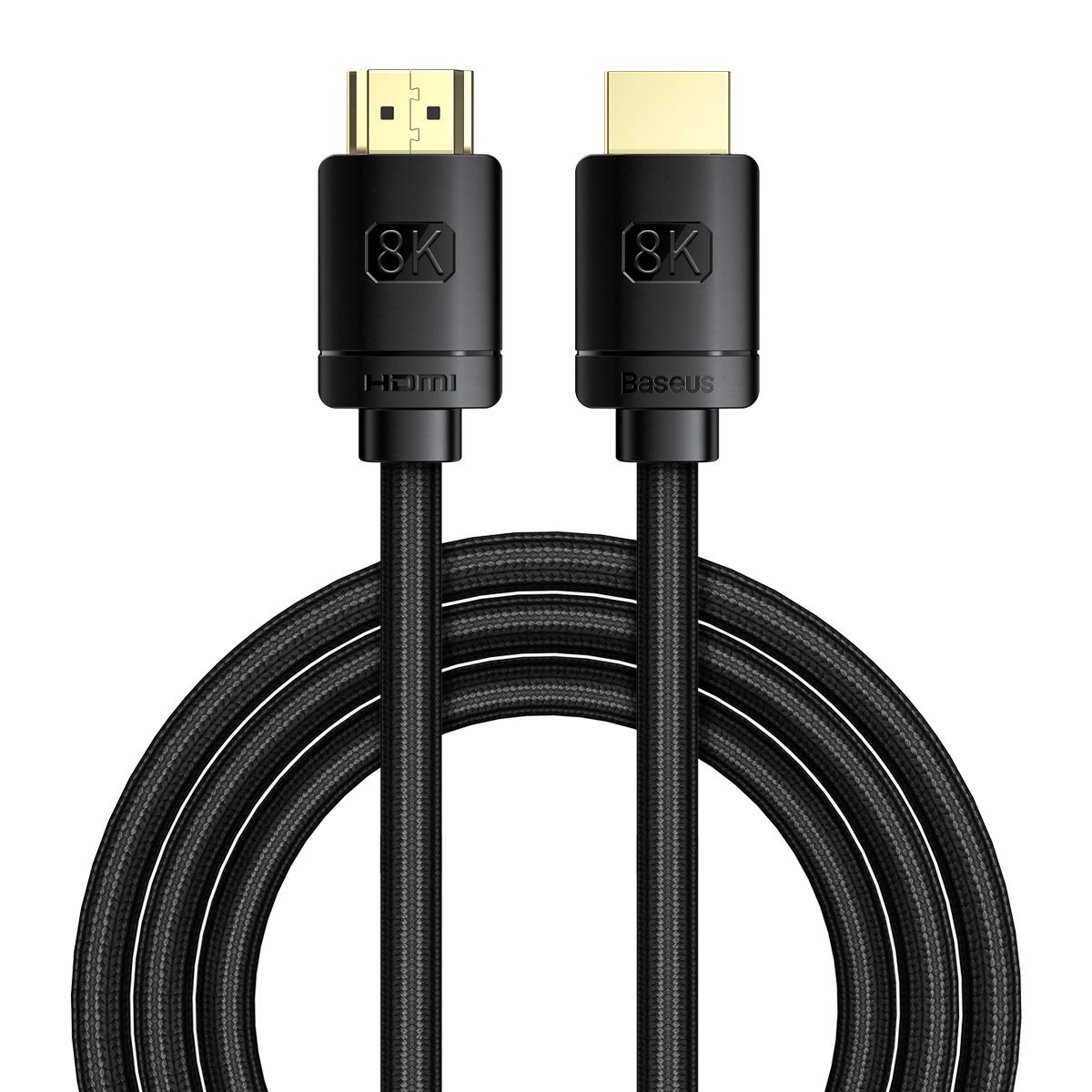 CABLU video Baseus High Definition, HDMI (T) la HDMI (T), versiunea 2.1, rezolutie maxima 8K UHD (7680 x 4320) la 60 Hz, conectori auriti, 2m, negru "CAKGQ-K01" (timbru verde 0.8 lei) - 6953156204164