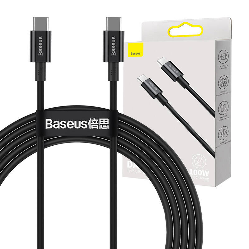 CABLU alimentare si date Baseus Superior, Fast Charging Data Cable pt. smartphone, USB Type-C la USB Type-C 100W, 1m, negru "CATYS-B01" (timbru verde 0.08 lei) - 6953156208438 - Image 4
