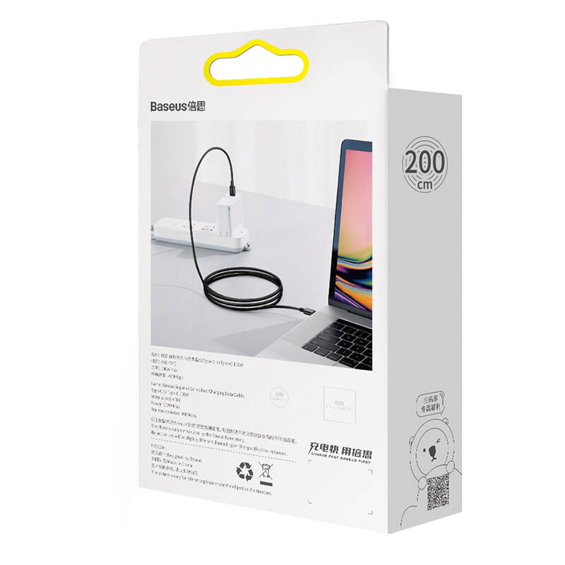 CABLU alimentare si date Baseus Superior, Fast Charging Data Cable pt. smartphone, USB Type-C la USB Type-C 100W, 1m, negru "CATYS-B01" (timbru verde 0.08 lei) - 6953156208438 - Image 7