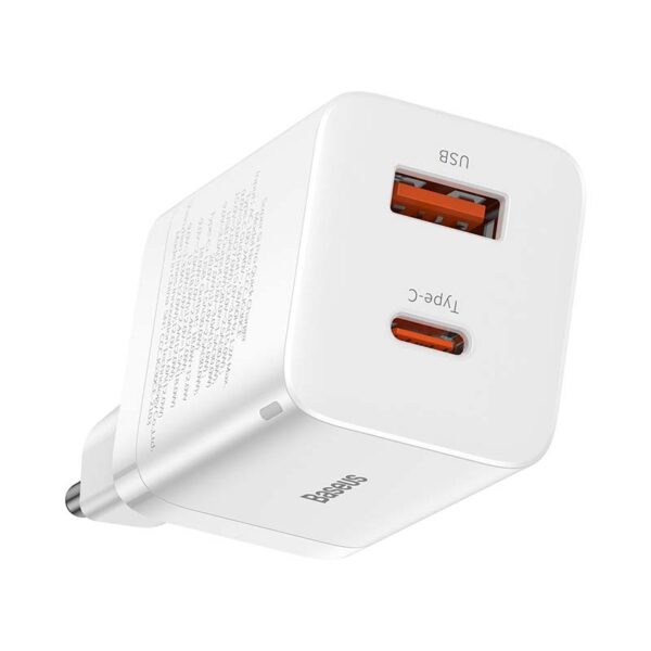 Baseus Travel Charger Super Si Pro mini Fast Charger, C+U, PD 3.0, QC 3.0 30W EU White (CCSUPP-E02) - Image 4