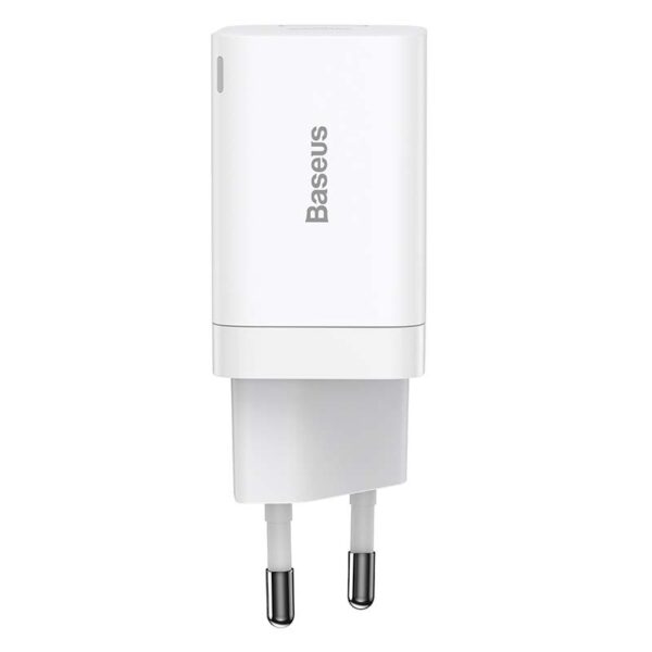 Baseus Travel Charger Super Si Pro mini Fast Charger, C+U, PD 3.0, QC 3.0 30W EU White (CCSUPP-E02) - Image 3