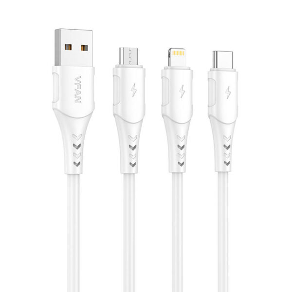 USB to Lightning cable VFAN Colorful X12, 3A, 1m (white) - Image 2