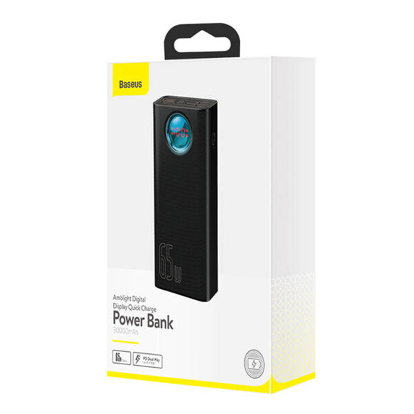 POWER BANK Baseus Ambilight, 30000mAh, PD 3.0 65W, 4 x USB; 1 x USB Type-C, digital display pt. status baterie, total 3A, black, "PPLG000101" (timbru verde 0.18 lei) - 6932172613600 - Image 5