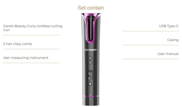 Garett Beauty Curly Cordless Curling Iron - Image 5