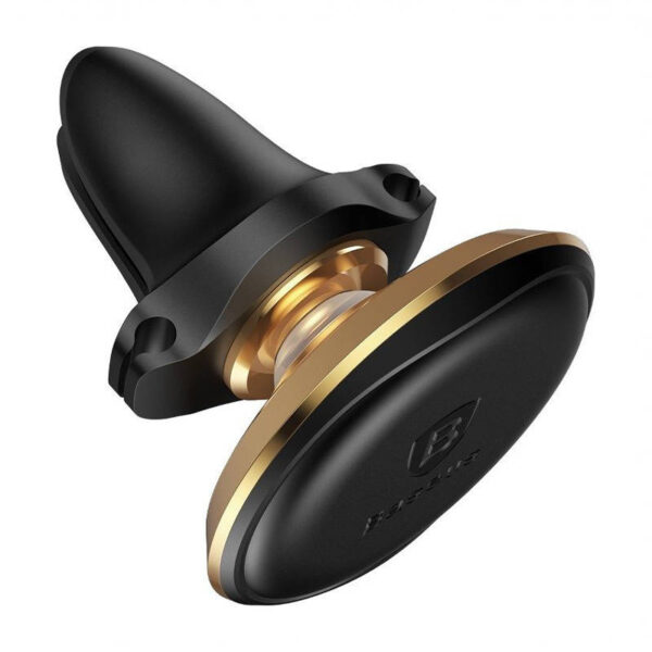 SUPORT AUTO Baseus OS pt. SmartPhone, fixare grilaj ventilatie, magnetic, 2 x clips cablu, auriu "SUGX020015" - - Image 3