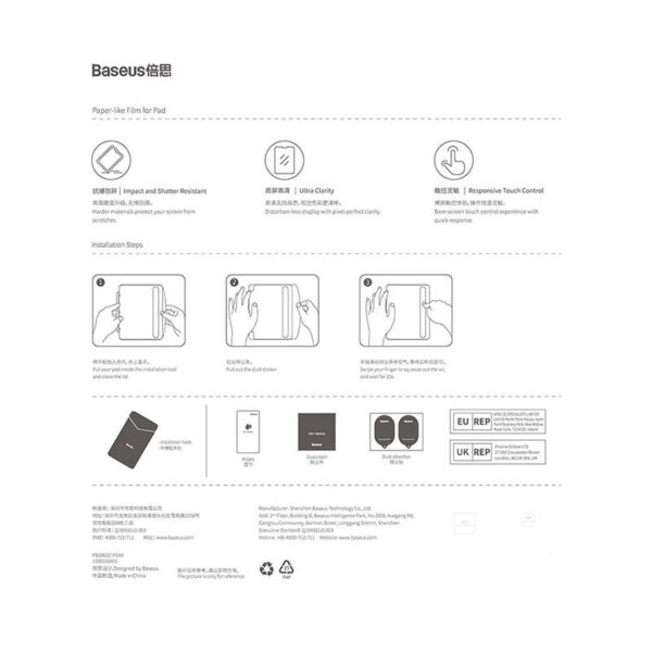 Tempered Glass Baseus Screen Protector for Pad Pro 11" (2018/2020/2021/2022)/Pad Air4/Air5 10.9" - Image 2