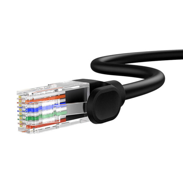 PATCH CORD UTP Baseus Cat5, fire din cupru, round cable, viteza maxima 1 Gbps, PVC, 1m, negru "B00133206111-01" (timbru verde 0.08 lei) - 6932172637040 - Image 2