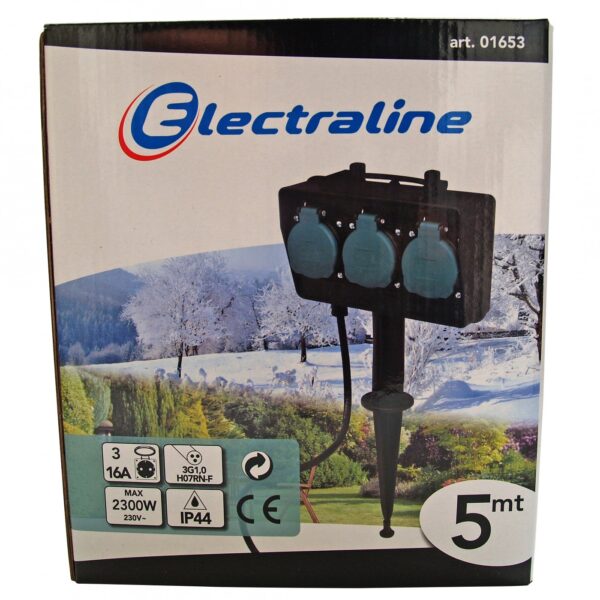 Electraline 01653 Garden Socket 3P 5M