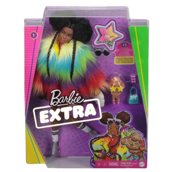 Barbie® Extra nukk vikerkaare kasukaga - Image 3