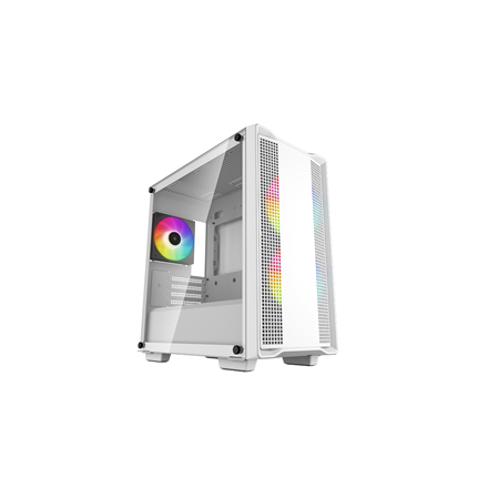 DeepCool CC360 ARGB WH, Mid Tower, Mini-ITX/Micro-ATX, 1xUSB3.0, 1xUSB2.0, 1xAudio, 3x120mm Pre-Installed ARGB Fans, Tempered Glass, Mesh Panel, White, R-CC360-WHAPM3-G-1