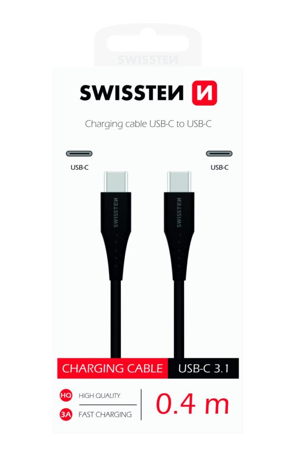 Swissten Basic Universal Quick Charge 3.1 USB-C to USB-C Charging Cable 0.4m