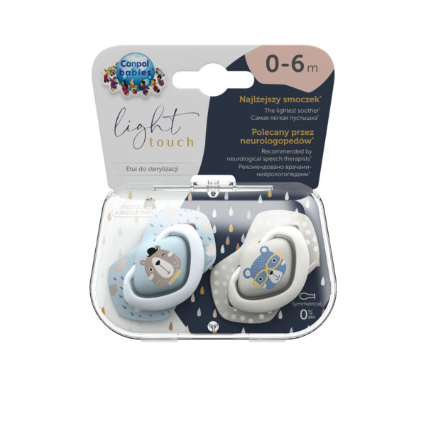 CANPOL BABIES silicone symmetrical soothers BONJOUR PARIS, 0-6m, 2 pcs, 22/647_blu - Image 8