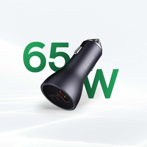 INCARCATOR auto Baseus Golden Contactor Pro, Quick Charge 65W, 1 x USB 5V/3A, 2 x USB Type-C, gri "CGJP010013" (timbru verde 0.18 lei) - 6932172610289 - Image 16
