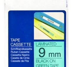 Banda laminata Original Brother Black on Green, TZE721, pentru E105|E110|H100|H101|H105|H110|H111|P300|128|200|1000|1010|1090|1100|1120|1130|1160|1170|1180|1190|1200|1230|1280|1290|6100|7100|ST1150, 9mm, incl.TV 0 RON, "TZE721"