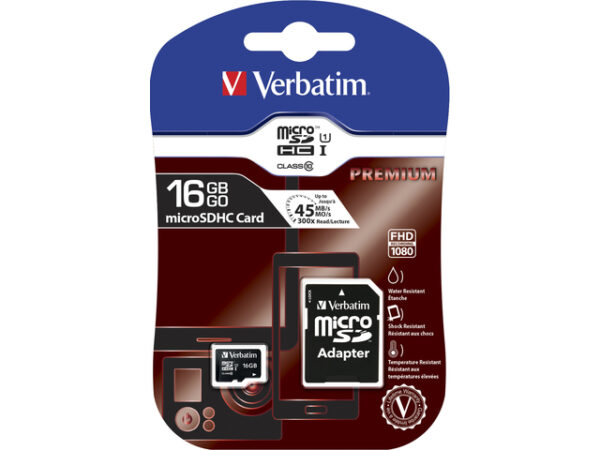 MEMORIE SD CARD VERBATIM 16GB CLASA 10 ADAPTOR INCLUS "44082" (TIMBRU VERDE 0.03 LEI) - Image 2