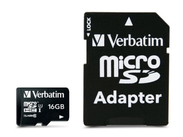 MEMORIE SD CARD VERBATIM 16GB CLASA 10 ADAPTOR INCLUS "44082" (TIMBRU VERDE 0.03 LEI)