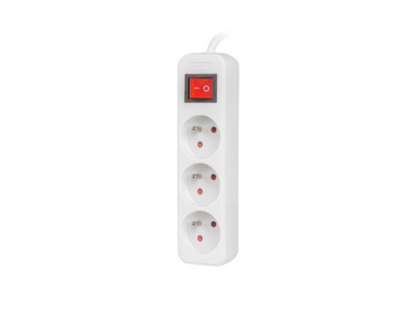 LANBERG POWER STRIP 3M WHITE, 3X 230V PL, WITH SWITCH - Image 3