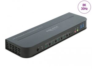 Delock DisplayPort 1.4 KVM Switch 8K 30 Hz with USB 3.0 and Audio - P�ep�na� KVM / audio / USB - 4 x KVM / zvuk / USB - 1 m�stn� u�ivatel - desktop