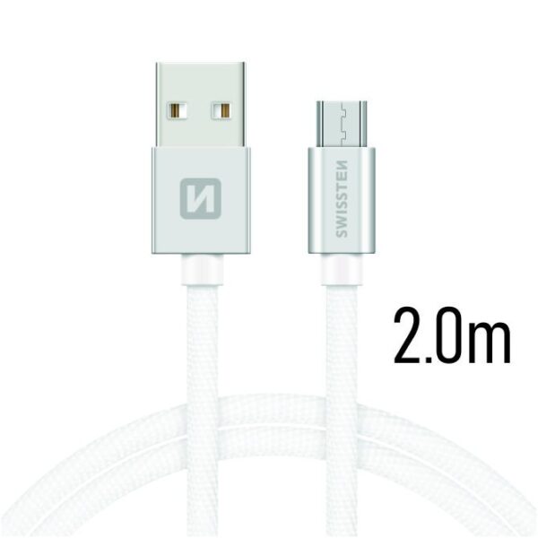 Swissten Textile Quick Charge Universal Micro USB Data and Charging Cable 2m - Image 3