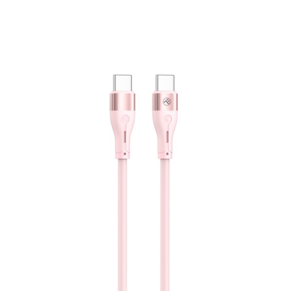 Tellur Silicone Type-C to Type-C Cable PD60W 1m Pink