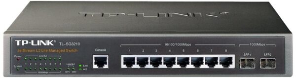 Switch TP-Link cu management L2+, 8 Porturi Gigabit, 2 x SFP Gigabit "SG3210" (timbru verde 2 lei) - Image 2