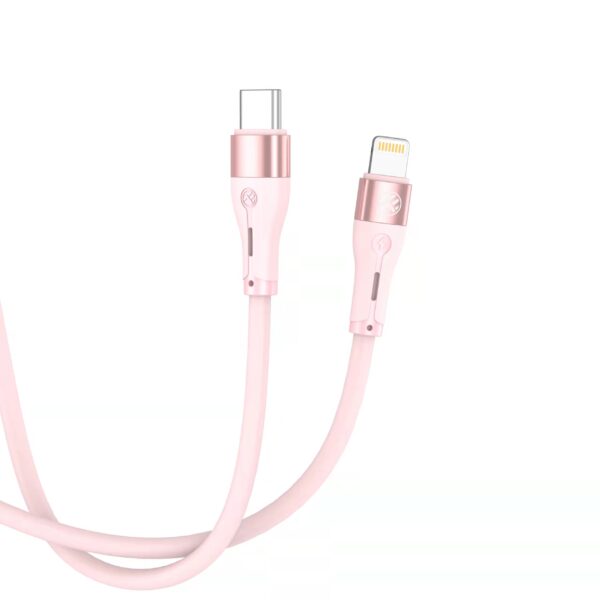 Tellur Silicone Type-C to Lightning Cable PD30W 1m Pink - Image 2