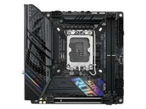 Asus | ROG STRIX B760-I GAMING WIFI | Processor family Intel | Processor socket LGA1700 | DDR5 SDRAM | Supported hard disk drive interfaces M.2, SATA | Number of SATA connectors 4