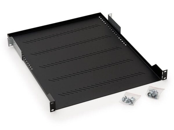 RAFT FIX perforat TRITON 1U, pt rack 19 inch, adancime 550 mm, sarcina maxima 40 Kg, negru, "RAB-UP-550-A1"