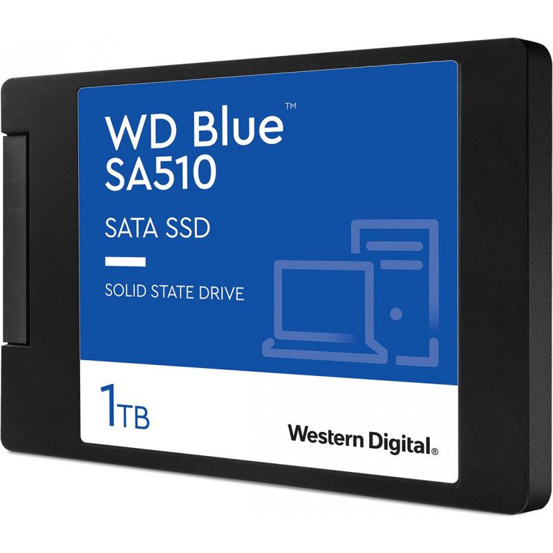 SSD|WESTERN DIGITAL|Blue SA510|1TB|SATA 3.0|Write speed 510 MBytes/sec|Read speed 560 MBytes/sec|2,5"|TBW 400 TB|MTBF 1750000 hours|WDS100T3B0A