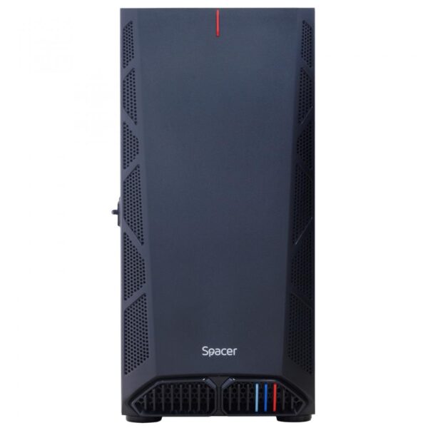 CARCASA  SPACER - gaming, Middle Tower, ATX, "HUNTER", fara sursa, usa sticla securizata (balama), USB 2.0 x 2, USB 3.0 x 1, HD-Audio Jack 3.5mm x 2, mesh , "SPGC-HUNTER" - Image 3