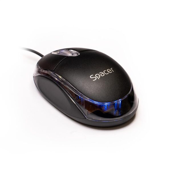 MOUSE  Spacer, PC sau NB, cu fir, USB, optic,  800 dpi, butoane/scroll 3/1, , negru, "SPMO-080" 45503289 (timbru verde 0.18 lei) - Image 3