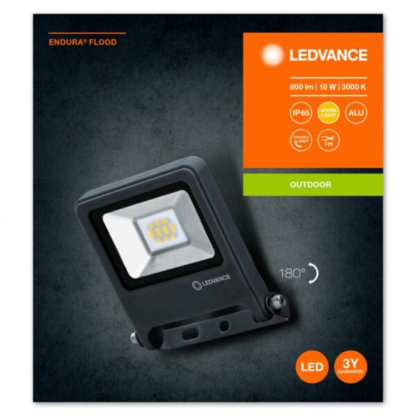 ENDURA FLOOD 10W 830 DG LEDV "000004058075237926" (timbru verde 2.00 lei)