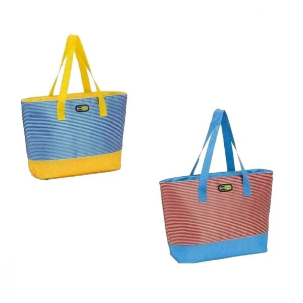 Termiskā soma Beach Tote asorti, sarkana-zila/zila-dzeltena