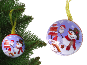Christmas Metal Bauble Snowman Tree Ornament
