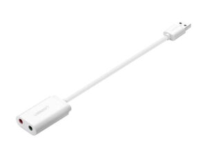 PLACA de SUNET Ugreen, "US205" extern, interfata USB 2.0, conectori 2 x jack 3.5 mm, alb "30143" (include timbru verde 0.18 lei) - 6957303831432