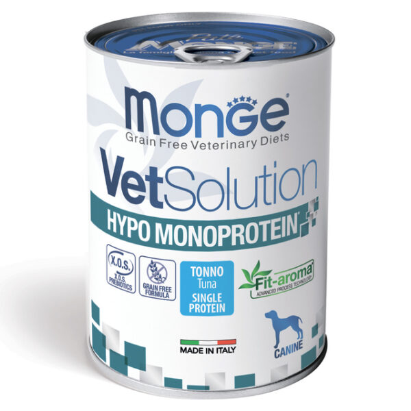 MONGE VETSOLUTION SUŅU KONS HYPOMONOPROTEIN TUNA 400G
