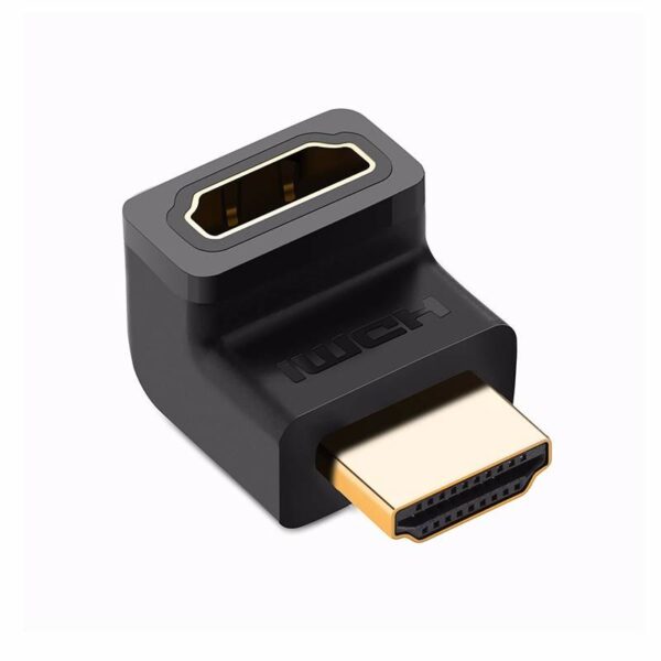ADAPTOR video Ugreen, "HD112" cupla extender HDMI (T) la HDMI (M), 90 grade sus, rezolutie maxima 4K UHD (3840 x 2160) la 60 Hz, conectori auriti,negru "20110" (timbru verde 0.08 lei) - 6957303821105 - Image 2