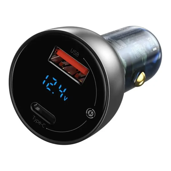 Baseus Car Charger Particular Digital Display C+U, PD 3.0 QC 4.0+, SCP, PPS, 5A, 65W Silver (CCKX-C0A) - Image 3