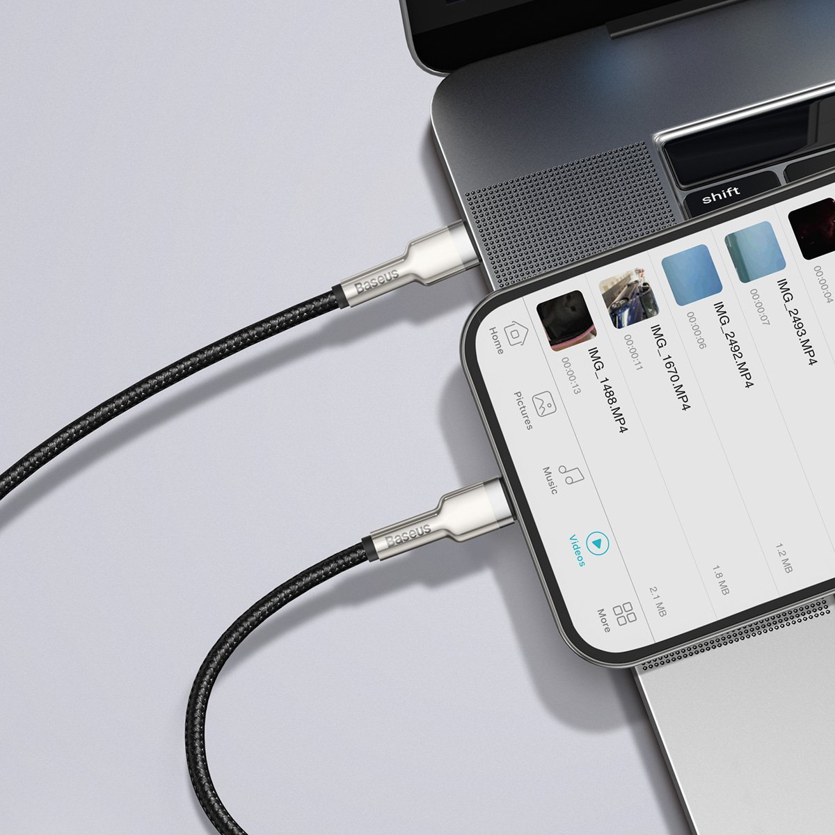 Cablu Baseus Type-C la Lightning 2m bk - Image 9