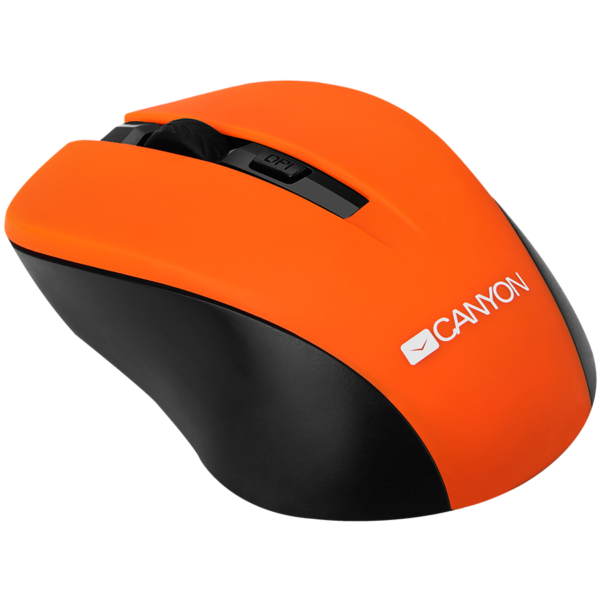 CANYON myš optická bezdrátová CMSW1, nastavitelné rozlišení 800/1000/1200 dpi, 4 tl, USB nano reciever, oranžová - Image 2