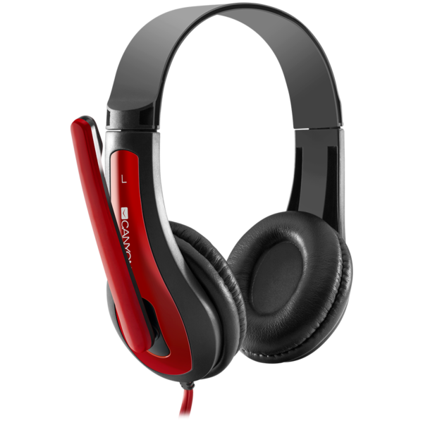 CANYON PC headset HSC-1 PC Mic Flat 2m Black Red - Image 3